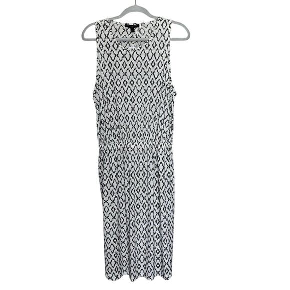 Banana Republic Dresses & Skirts - Banana Republic | Knit Column Dress Off White Ikat Midi Open Back Large